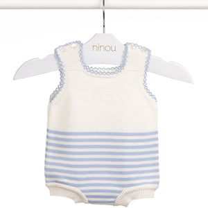 Romper de bebê Picueta azul, da Ninou