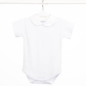 Body de bebê Bonbon branco de manga curta, da Ninou