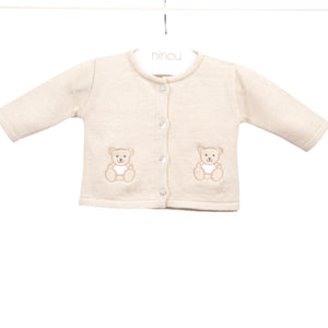 Casaquinho de bebê Ours off white, da Ninou