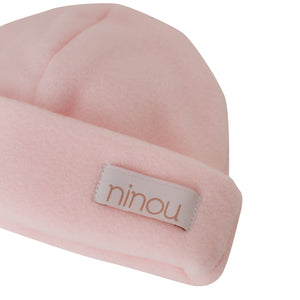 Touca de bebê rosa em soft, da Ninou