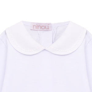 Body de bebê Eulalie branco, da Ninou