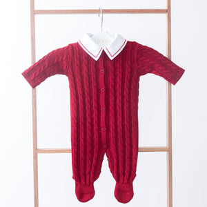 Macacão de bebê Chantal vermelho, da Ninou