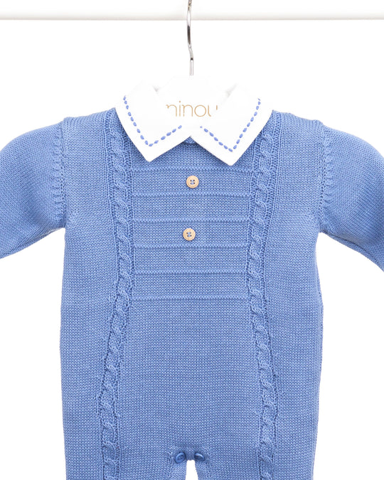 Body de bebê Lucca azul, da Ninou