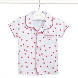 Pijama Curto Coração Criança- Pima