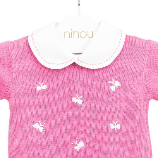 Body de bebê Eulalie rosa, da Ninou