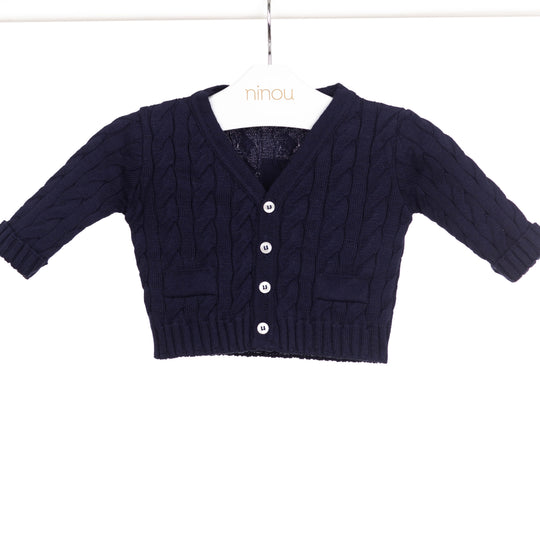 Casaquinho de bebê Bleu marinho, da Ninou