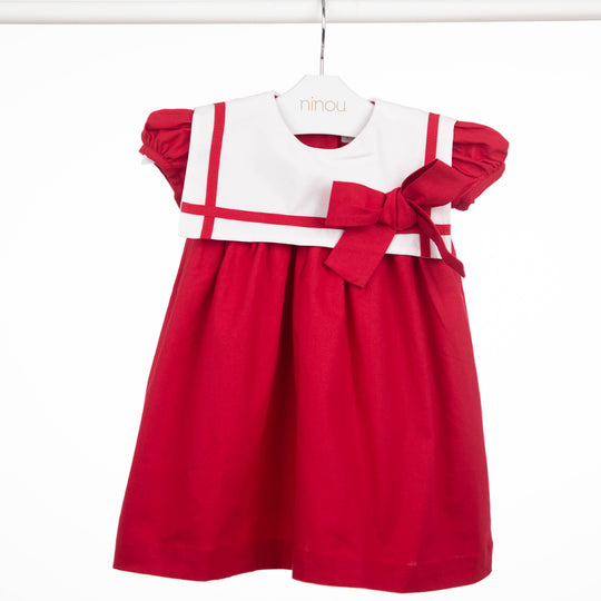 Vestido de bebê Chloé vermelho, da Ninou
