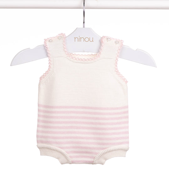 Romper de bebê Picueta rosa, da Ninou
