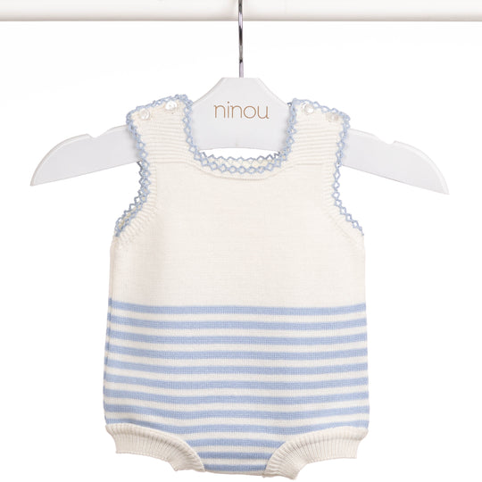 Romper de bebê Picueta azul, da Ninou