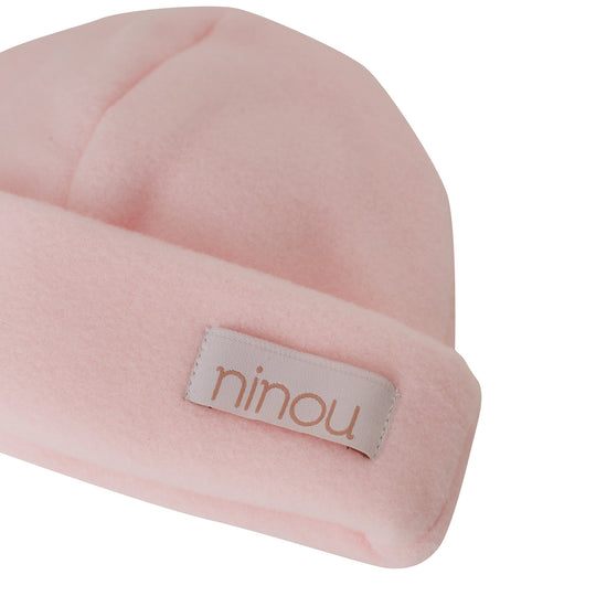 Touca de bebê rosa em soft, da Ninou