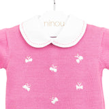 Body de bebê Eulalie rosa, da Ninou