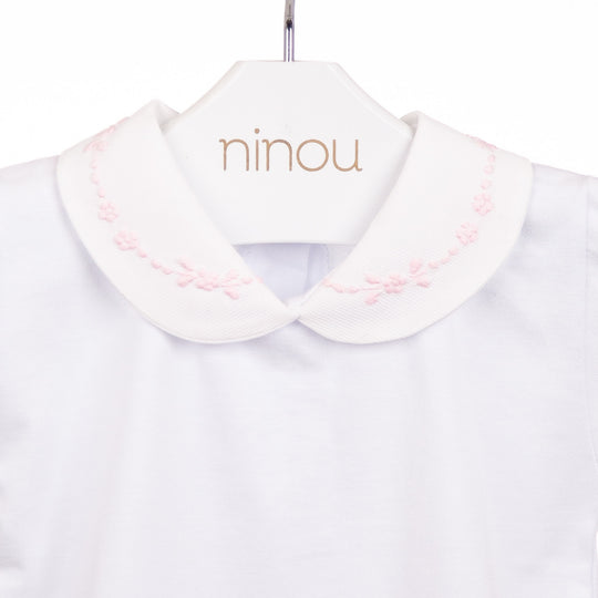 Body de bebê Flor rosa, da Ninou