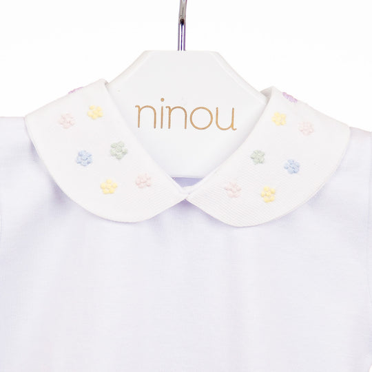 Body de bebê Margarida em cores pastel, da Ninou