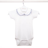 Conjunto de bebê Lino azul em vichy, da Ninou