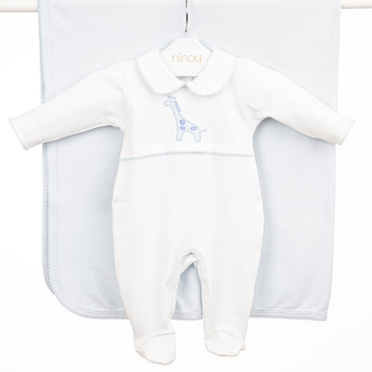 Kit maternidade de bebê Conjunto Girafe azul, da Ninou