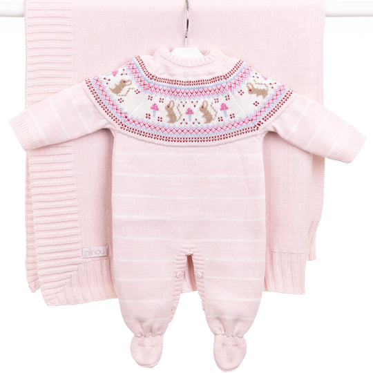 Kit maternidade de bebê Souris rosa claro, da Ninou