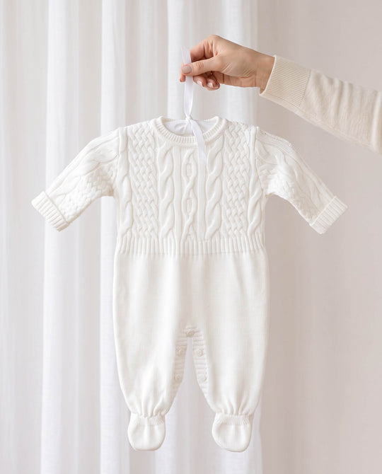 Macacão de bebê Gaspard branco, da Ninou