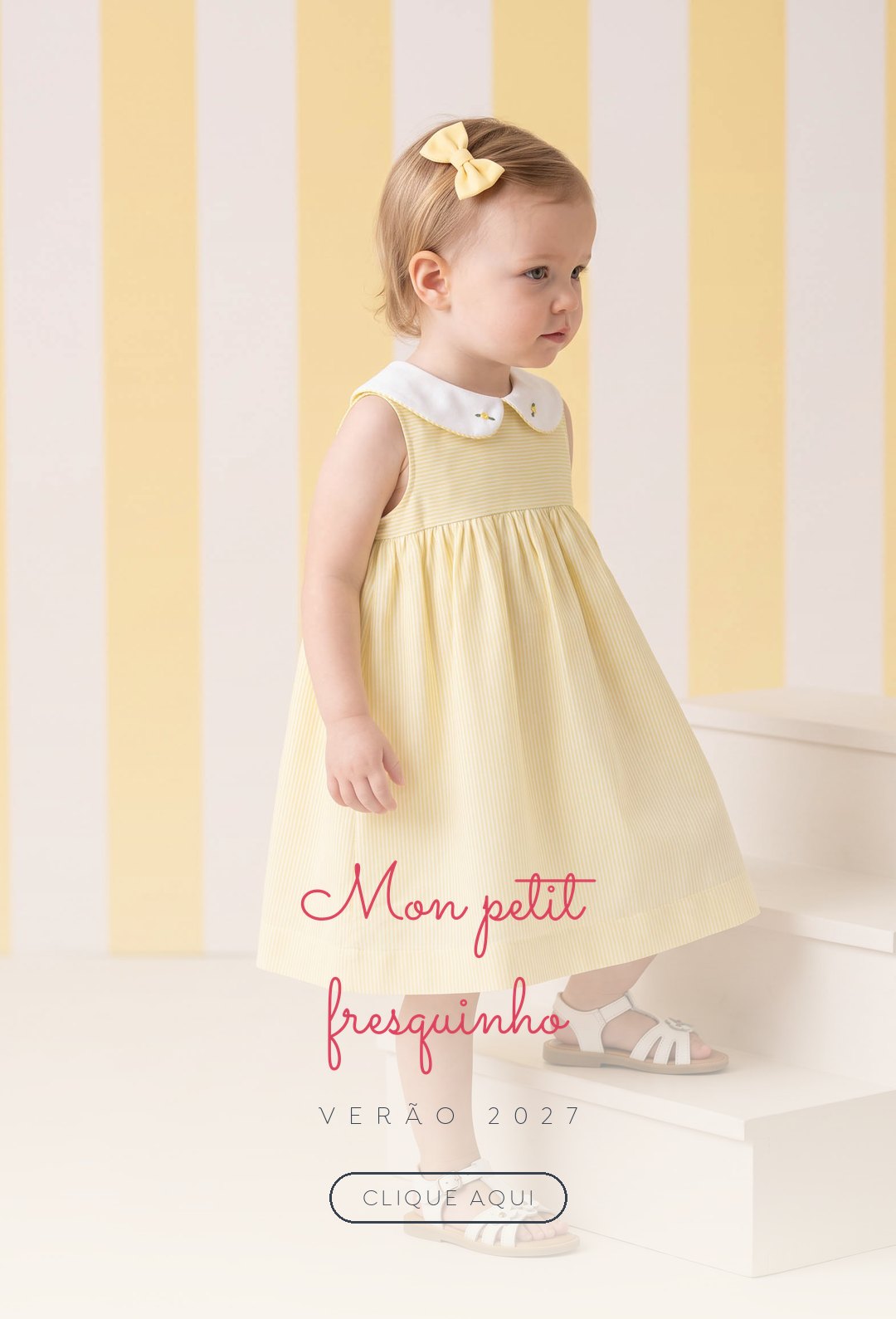 Campanha Primavera/Verão 2027 Mon Petit Fresquinho, versão com a fonte Isidora Soft
