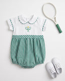Romper de bebê Match Point verde, da Ninou