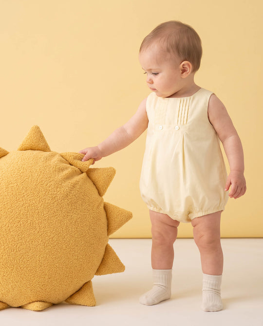 Romper de bebê Nervura amarelo, da Ninou