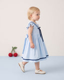 Vestido de bebê Brielle azul, da Ninou