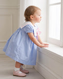 Vestido de bebê Chloé azul, da Ninou