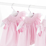 Vestido de bebê d'Échecs rosa, da Ninou