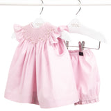 Vestido de bebê d'Échecs rosa, da Ninou