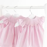 Vestido de bebê d'Échecs rosa, da Ninou