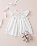 Vestido de bebê d'Échecs salmão, da Ninou