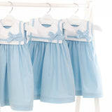 Vestido de bebê Lien azul, da Ninou