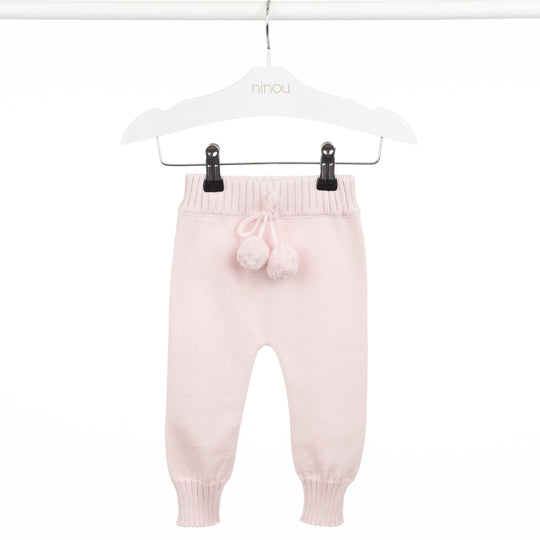 Calça de bebê Pompom rosa, da Ninou