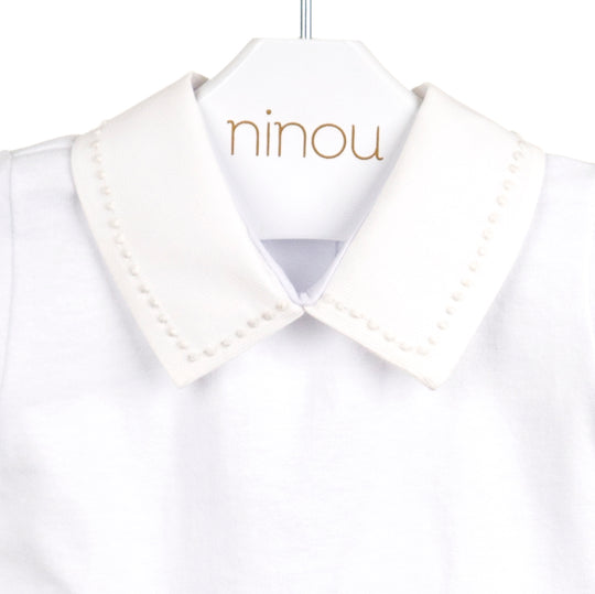 Body de bebê Lucca branco, da Ninou
