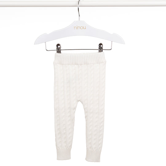 Calça de bebê Tressê branco, da Ninou