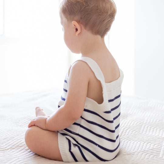 Romper de bebê Été off white, da Ninou