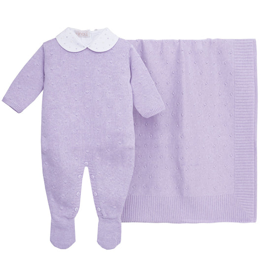 Kit maternidade de bebê Boules lilás, da Ninou