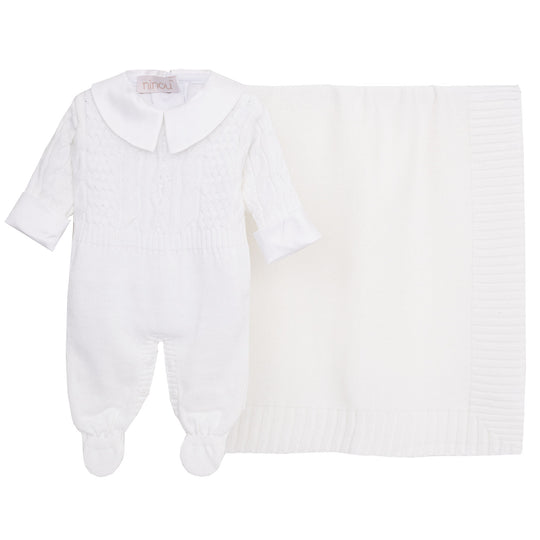 Kit maternidade de bebê Gaspard branco, da Ninou
