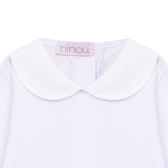 Body de bebê Eulalie branco, da Ninou