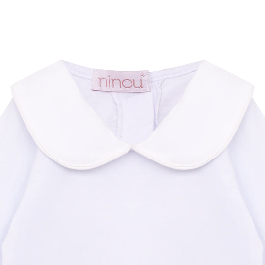 Body de bebê Bonbon branco de manga longa, da Ninou