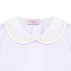 Body de bebê Eulalie amarelo, da Ninou