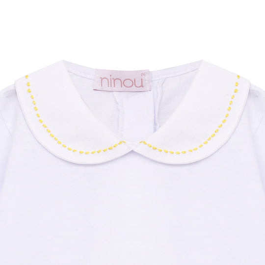 Body de bebê Eulalie amarelo, da Ninou