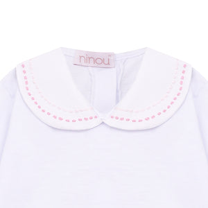 Body de bebê Eulalie duplo rosa, da Ninou
