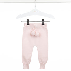 Calça de bebê Pompom rosa, da Ninou