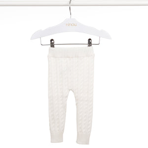 Calça de bebê Tressê branco, da Ninou