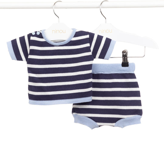 Conjunto de bebê Nautique azul, da Ninou