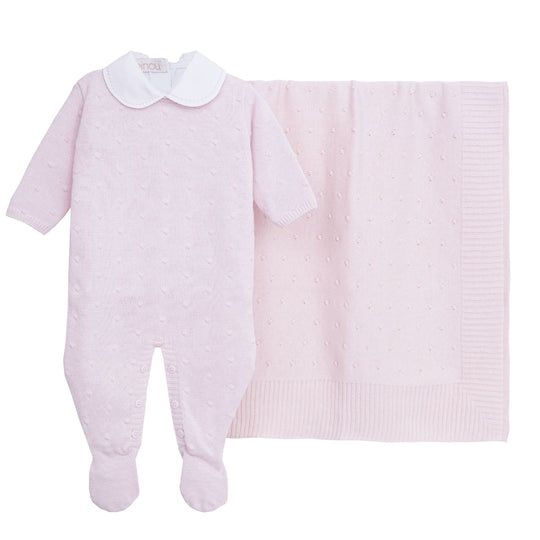 Kit maternidade de bebê Boules rosa, da Ninou
