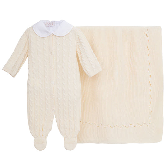 Kit maternidade de bebê Chantal amarelo, da Ninou