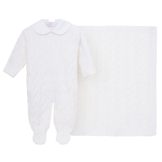 Kit maternidade de bebê Tressê branco, da Ninou