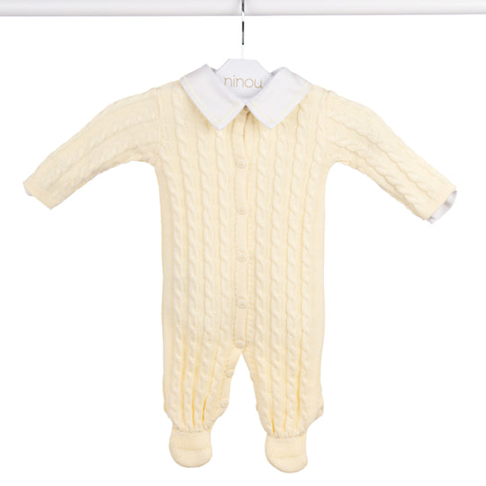 Macacão de bebê Chantal amarelo, da Ninou