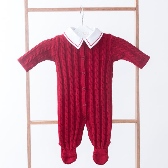 Macacão de bebê Chantal vermelho, da Ninou